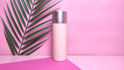 Stunning cosmetic mockup set on a dreamy pink background