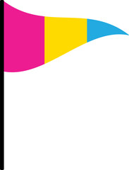 Set of pansexual flags. LGBTQI concept. Flat design illustration.