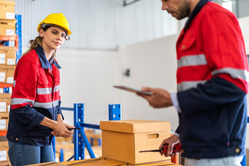 Engineer team cargo shipping order on tablet export and import, goods, factory ,warehouse ,international trade ,transportation ,cargo ship ,logistic, distribution at logistics center.business industry