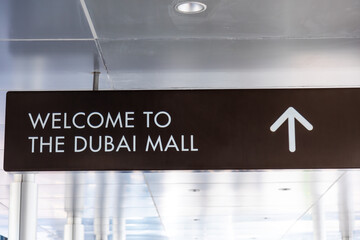 Welcome to Dubai Mall sign