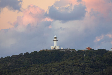 Fototapeta na wymiar Sunset looking towards the Cape Byron Lighthouse, New South Wales, Australia