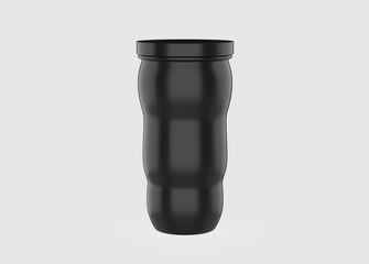 travel thermo cup mockup isolated on white background. 3d illustration