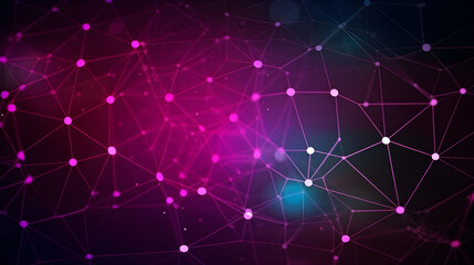An abstract background featuring a network structure in shades of purple and magenta, symbolizing a tech-inspired and internet-themed ambiance