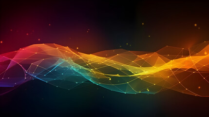 A colorful abstract wave background in a data visualization style, featuring a vibrant color palette. It symbolizes creativity and the essence of the internet