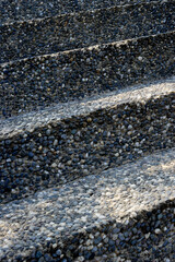 Outdoor garden stairs covered with textur epoxy pebble floor random color