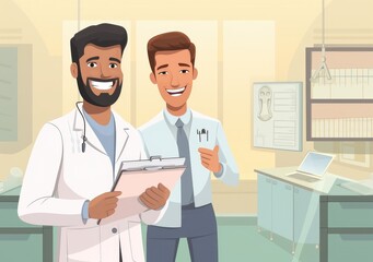 Fototapeta premium cartoon character of dentist and doctor , generative artificial intelligence