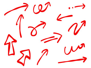 手描きのシンプルな矢印のセット、ベクター素材