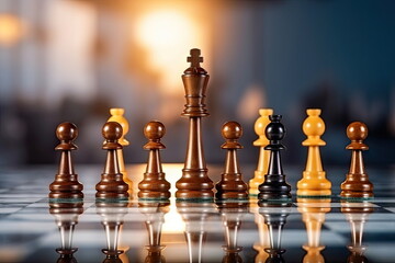 Chess board game, business success concept