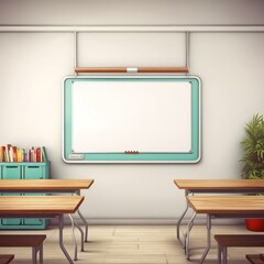 Detailed Illustration of Blank Slate in the Classroom
