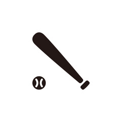 Baseball icon.Flat silhouette version.