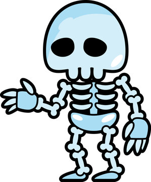 Skeleton ghost . Halloween cartoon characters . PNG .