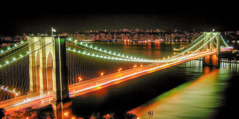 Obraz premium Aerial view of New York City - Generative AI