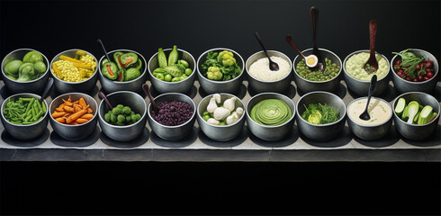 Fruits and vegetables. Generative AI.