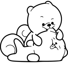 Pomeranian Family Coloring Page