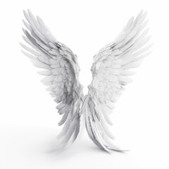 White swan wings isolated on white background, conveying grace and elegance. AI Generative