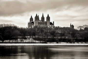 Obraz premium Central Park in winter season, New York City - Generative AI