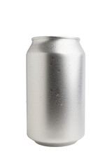 Aluminum soda can mockup isolated on white background