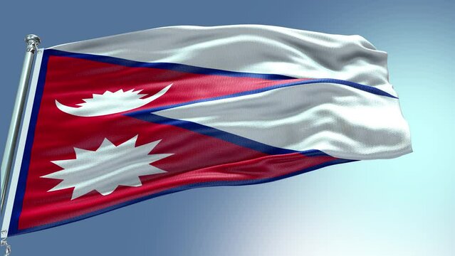 4k render Nepal Flag video waving in wind Nepal Flag Wave Loop 