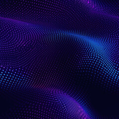 Abstract wave background with dots. Purple and blue colors. created with generative AI technology.