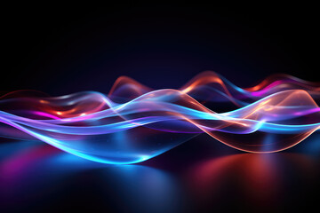 Abstract light painting background. Futuristic wave. illustration. created with generative AI technology.