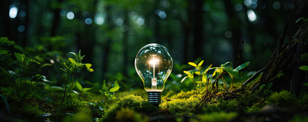 Light bulb plant inside dark green nature.
