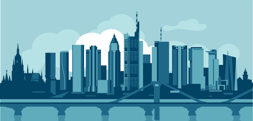 Frankfurt Skyline vector Illustration