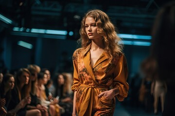 Obraz premium Model walk down the runway during fashion show