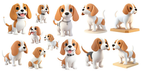 beagle dog element, 3D illustration,pet