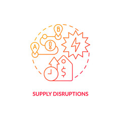 Gradient supply disruptions concept, isolated vector, thin line icon representing carbon border adjustment.