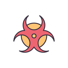Biological Hazard related vector line icon. Biohazard. Isolated on white background. Vector illustration. Editable stroke