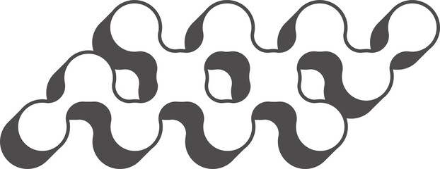 Abstract geometric element. Neobrutalism graphic shape. Minimal groovy Y2k retro sticker. Retro label.