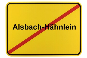 Illustration eines Ortsschildes der Gemeinde  Alsbach-Hähnlein in Brandenburg