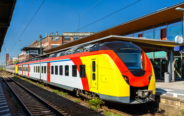 Regional train in Ruesselsheim am Main - Hessen, Germany