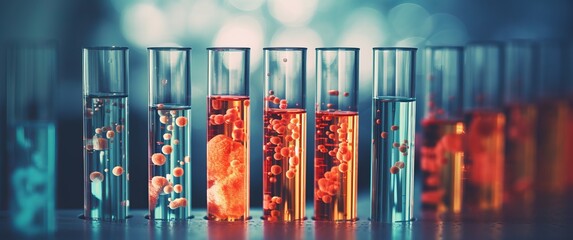 Laboratory Sample in Test Tube with Science Equipment and Copy Space, Generative AI