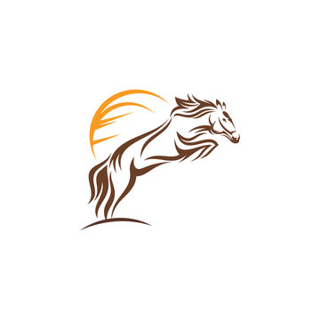 Horse logo design template vector
