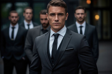 the men of bodyguard team in the suit