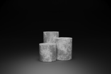 concrete cement square concept shop product display strong podium commercial advertisement. space placing products fashion cosmetics skincare and construction. 3D Render