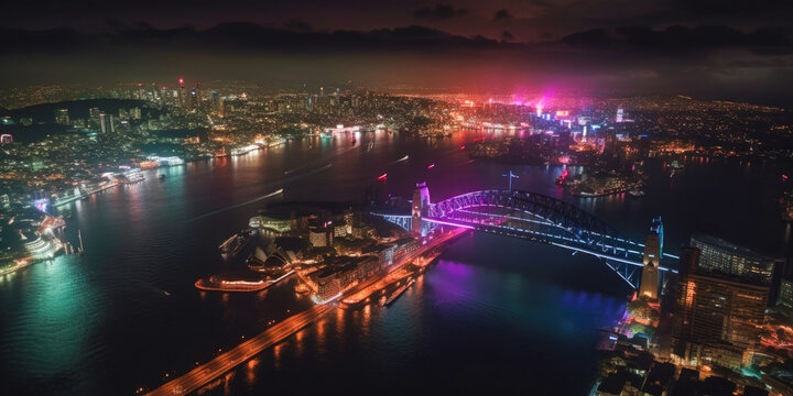 Sydney aerial view - Generative AI