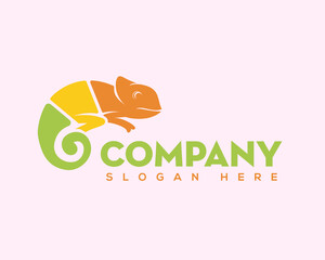 Simple chameleon logo icon symbol design template illustration