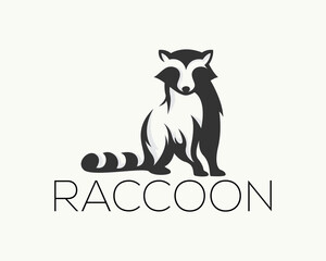 stand ready raccoon logo icon symbol design template illustration inspiration