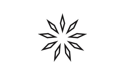 a leaf logo with a beautiful flora and like a snowflake that is beautiful, simple, and elegant