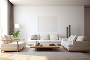 Fototapeta na wymiar Beautiful interior of modern living room with comfortab Generative AI