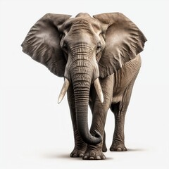 Fototapeta na wymiar Elephant isolated on white background, Generative AI