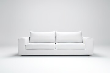 Comfortable sofa on white background. Generative AI