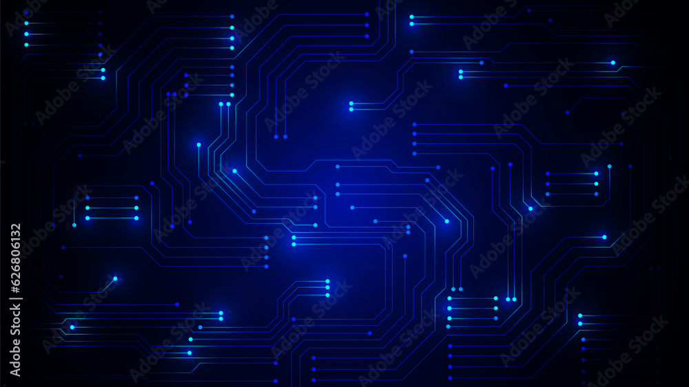 Wall mural technology background with hi-tech digital data