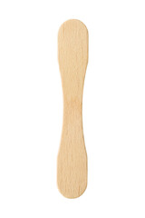 Wooden stick for popsicle isolated. Medical wooden tongue depressor. Transparent PNG image.