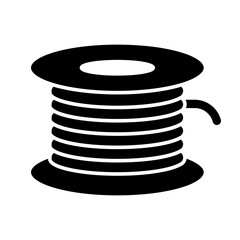 Wired power cable roll icon