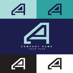 a letter logo template with color palette, logo for company or business