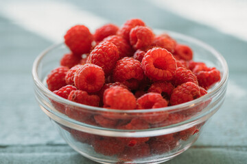 raspberries in a bowl
