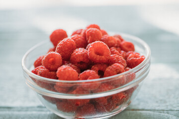 raspberries in a bowl